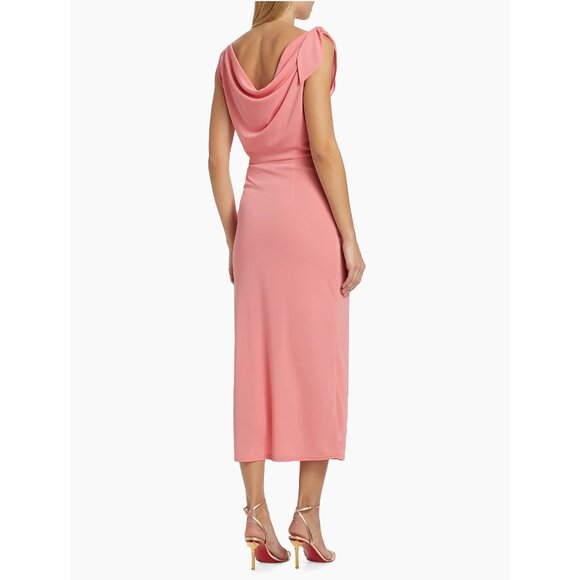 Cinq à Sept Odin Jersey Draped Midi-Dress in Pink  Size 6 - Picture 4 of 12
